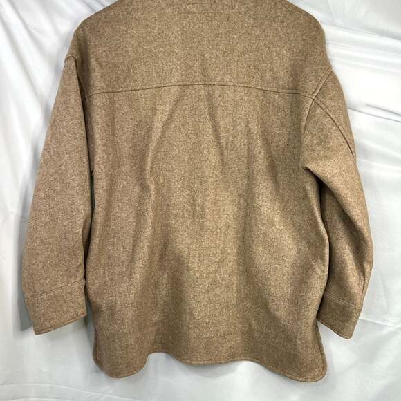 Zara Women Size XS Over-sized Soft Knit Tan Shirt Jacket Shacket - Picture 4 of 14